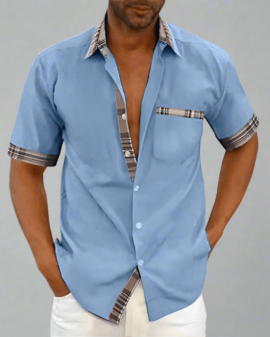 Chemise Classique à Manches Courtes en Tissu Respirant pour Hommes - Marie Montel
