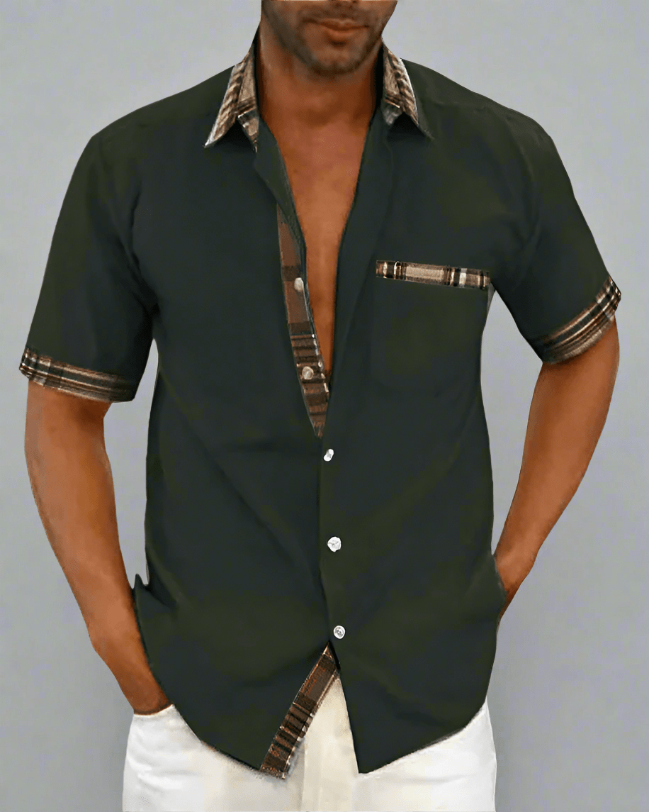 Chemise Classique à Manches Courtes en Tissu Respirant pour Hommes - Marie Montel