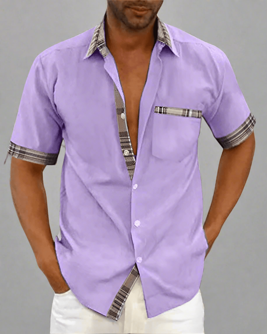 Chemise Classique à Manches Courtes en Tissu Respirant pour Hommes - Marie Montel