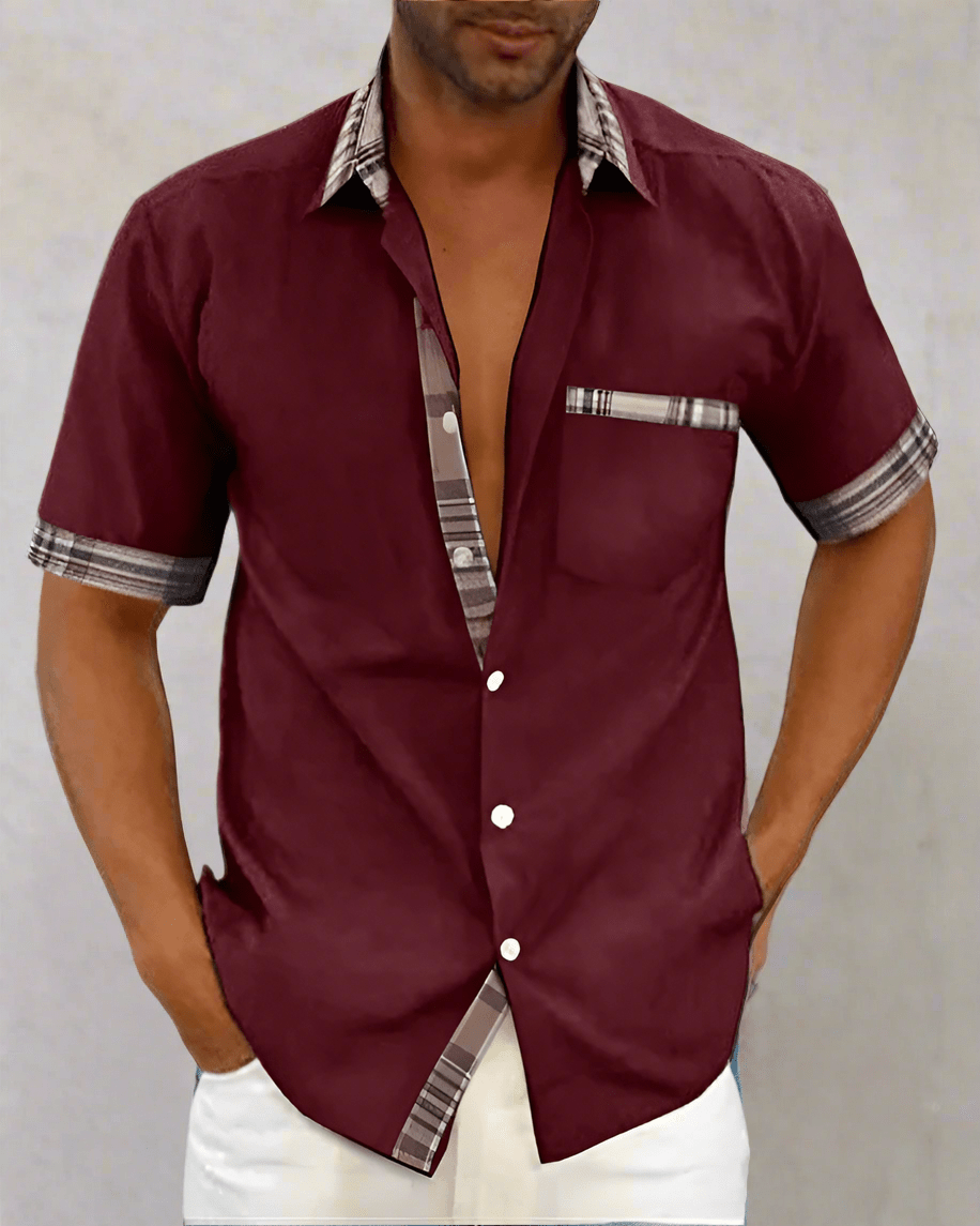 Chemise Classique à Manches Courtes en Tissu Respirant pour Hommes - Marie Montel