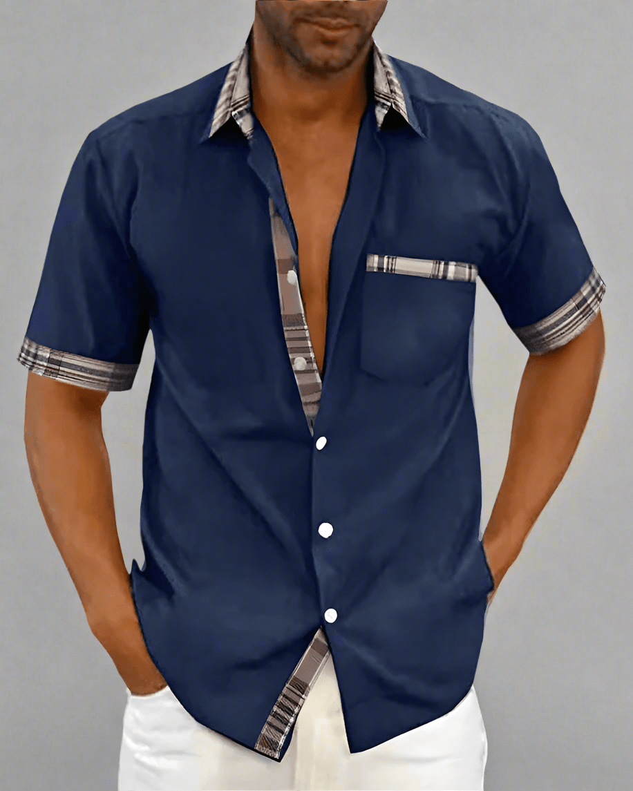 Chemise Classique à Manches Courtes en Tissu Respirant pour Hommes - Marie Montel