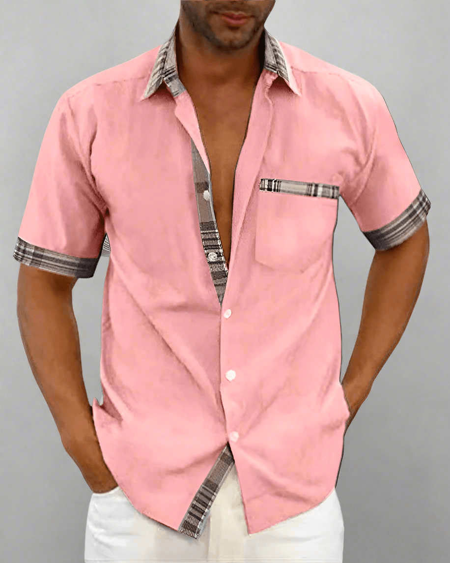 Chemise Classique à Manches Courtes en Tissu Respirant pour Hommes - Marie Montel