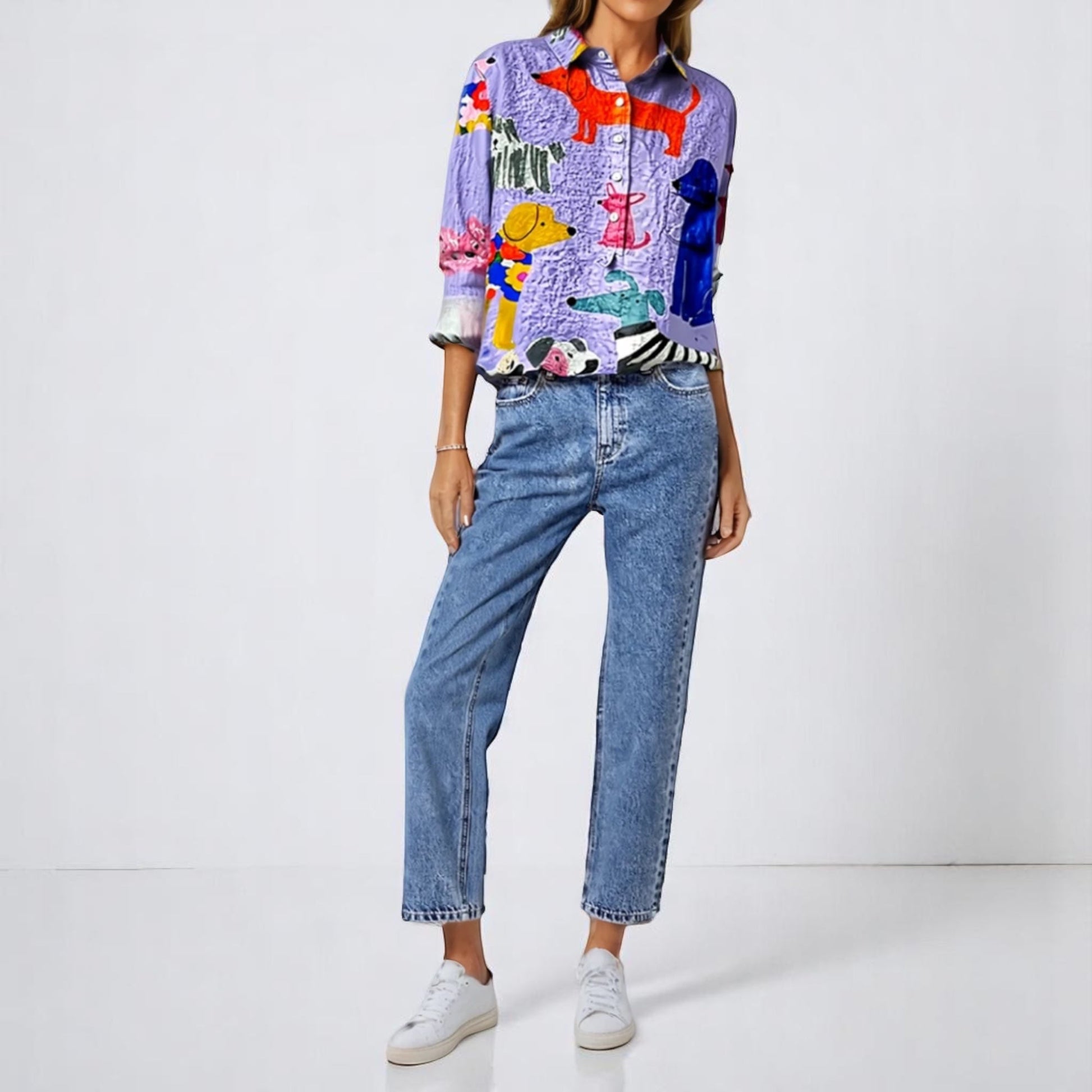 Chemise Légère à Imprimé Chien pour femmes - Marie Montel