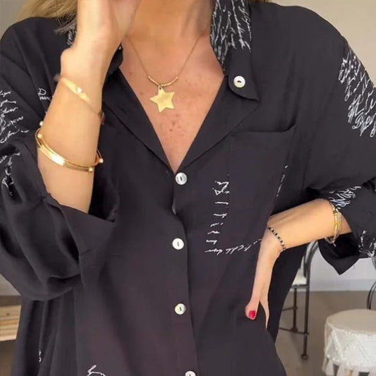 Chemise Légère Imprimée à Manches Longues pour Femmes - Marie Montel