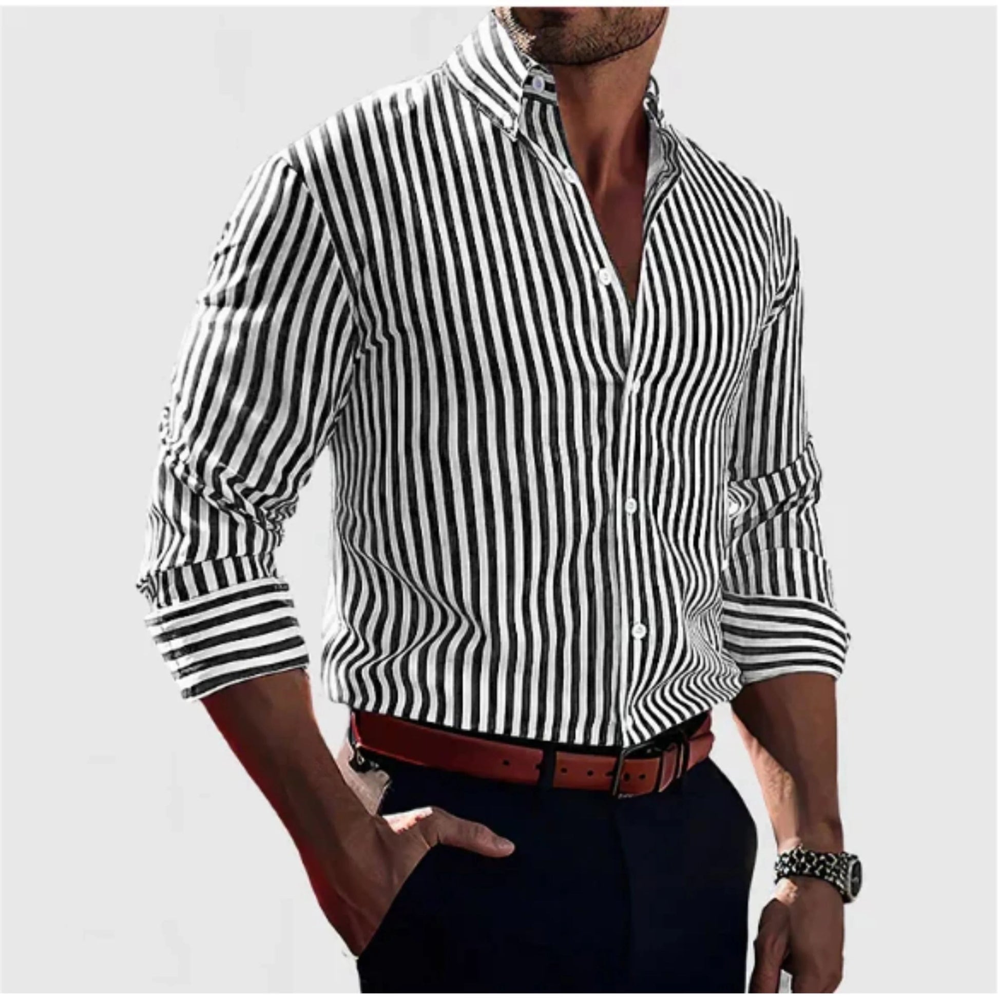 Chemise Moderne à Rayures pour Hommes - Marie Montel