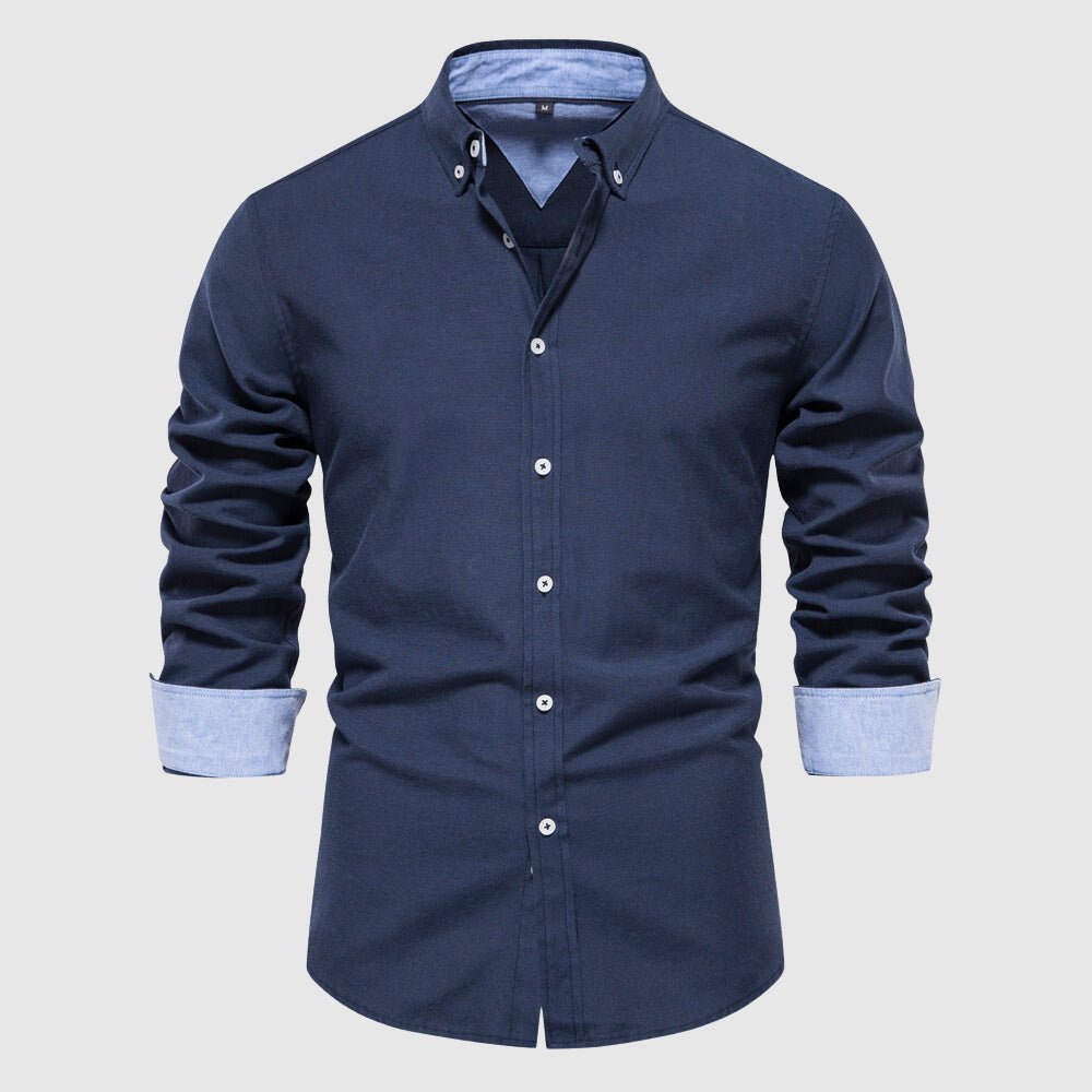 Chemise Oxford Slim Fit en Coton pour Hommes - Marie Montel