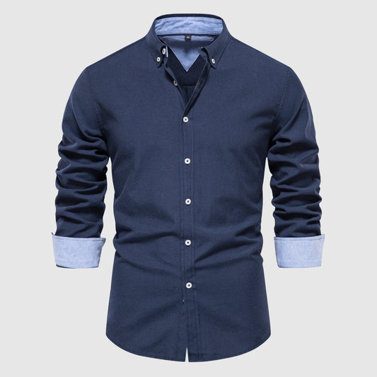 Chemise Oxford Slim Fit en Coton pour Hommes - Marie Montel