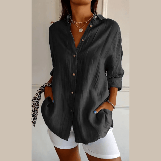 Chemise Vintage à Manches Longues en Ice Silk pour Femmes - Marie Montel