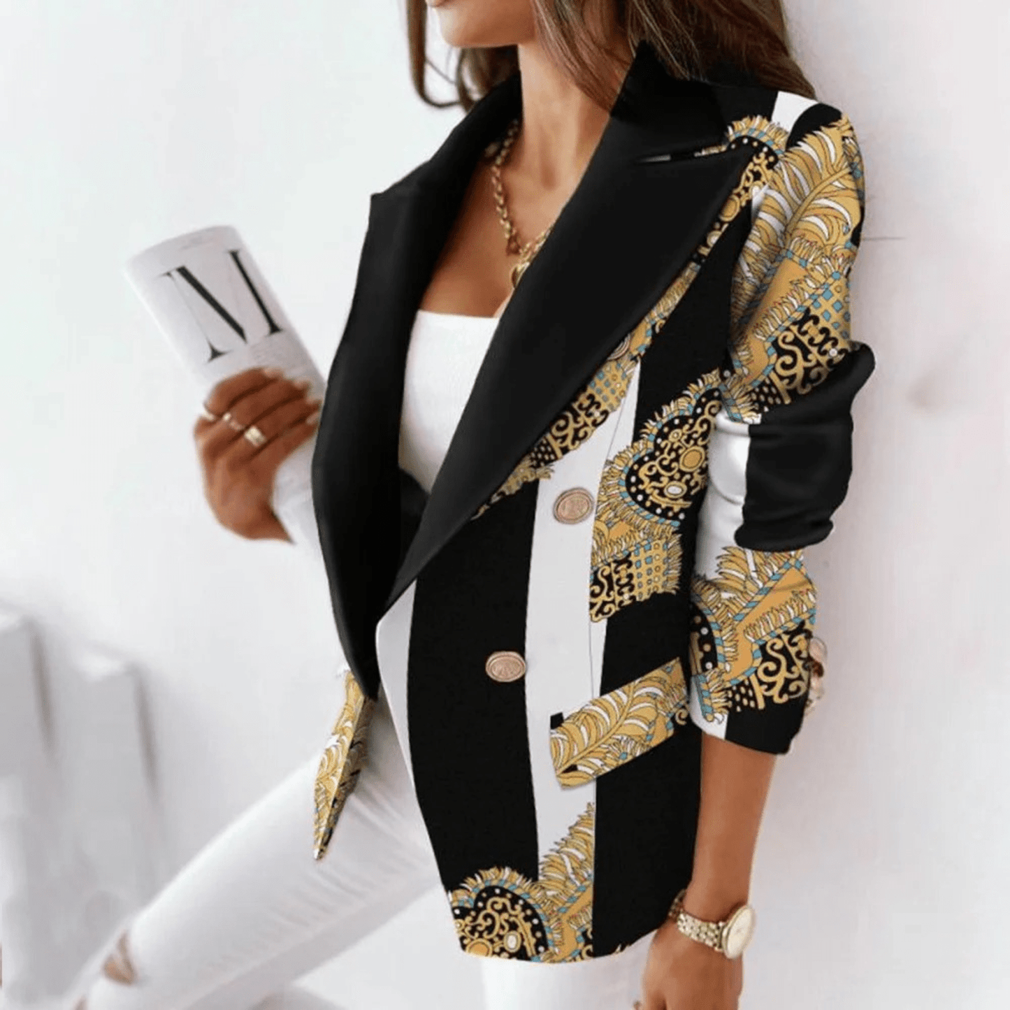 Chic Blazer à Col Revers pour Femmes - Marie Montel