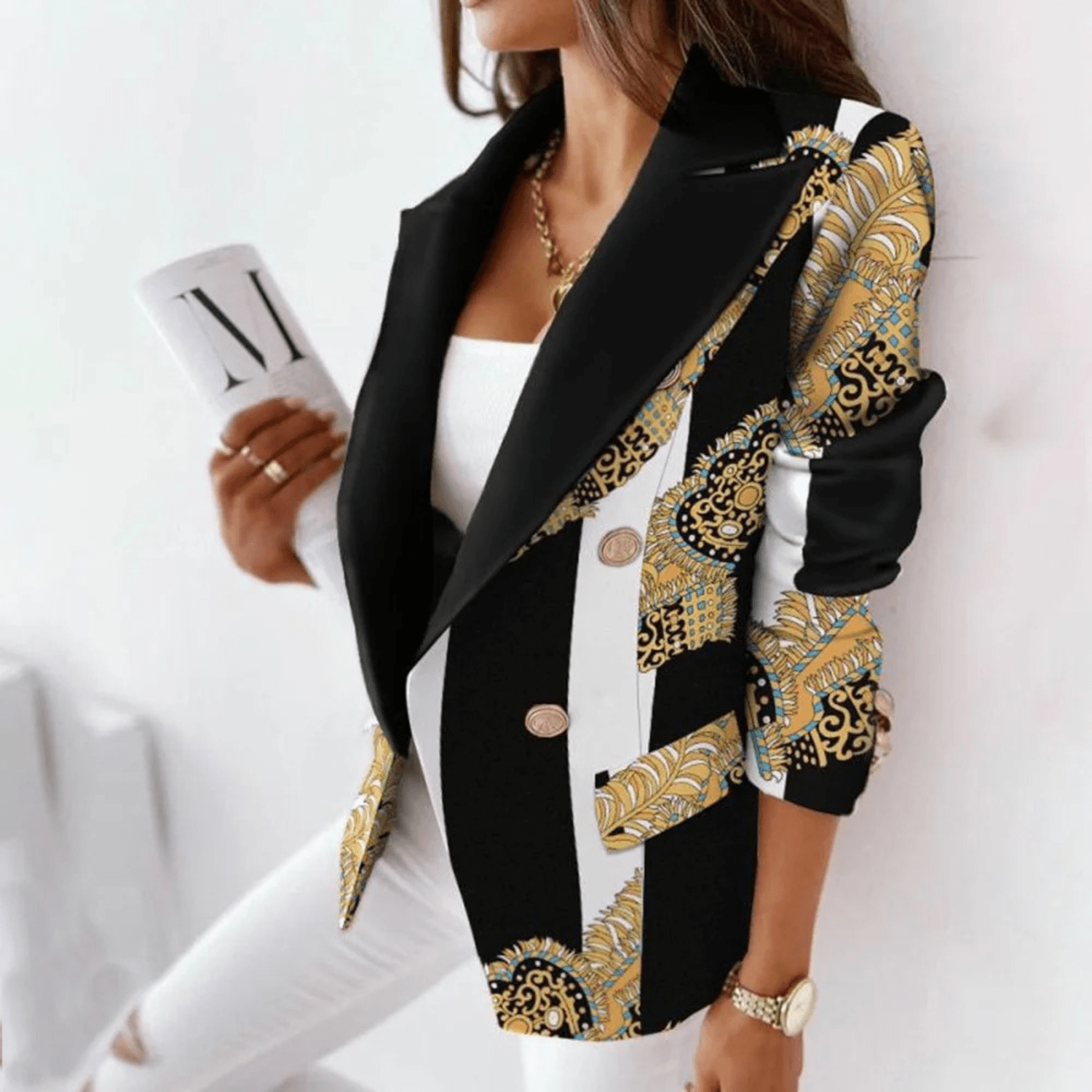Chic Blazer à Col Revers pour Femmes - Marie Montel