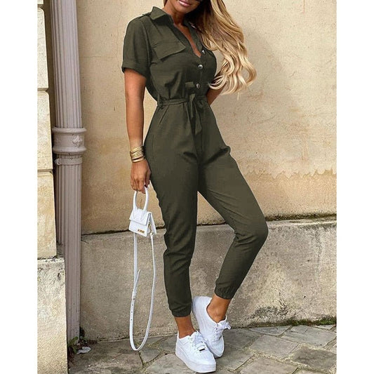 Chic Combinaison Ajustée avec Ceinture pour Femmes - Marie Montel