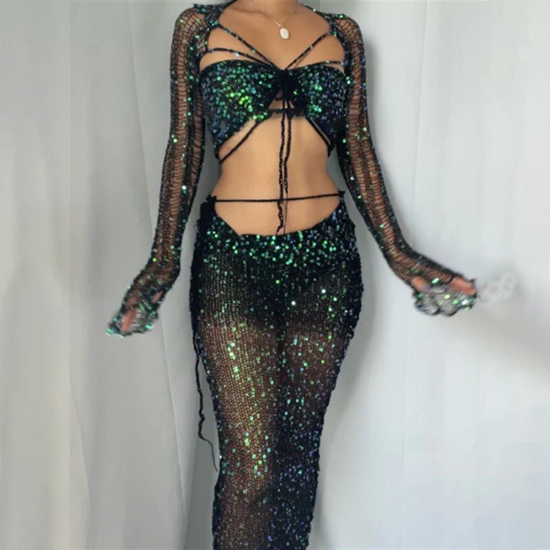 Chic Ensemble à Manches Longues et Jupe Courte pour Femmes - Marie Montel