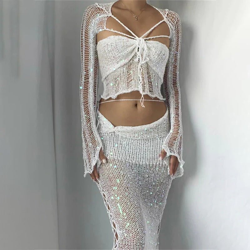 Chic Ensemble à Manches Longues et Jupe Courte pour Femmes - Marie Montel