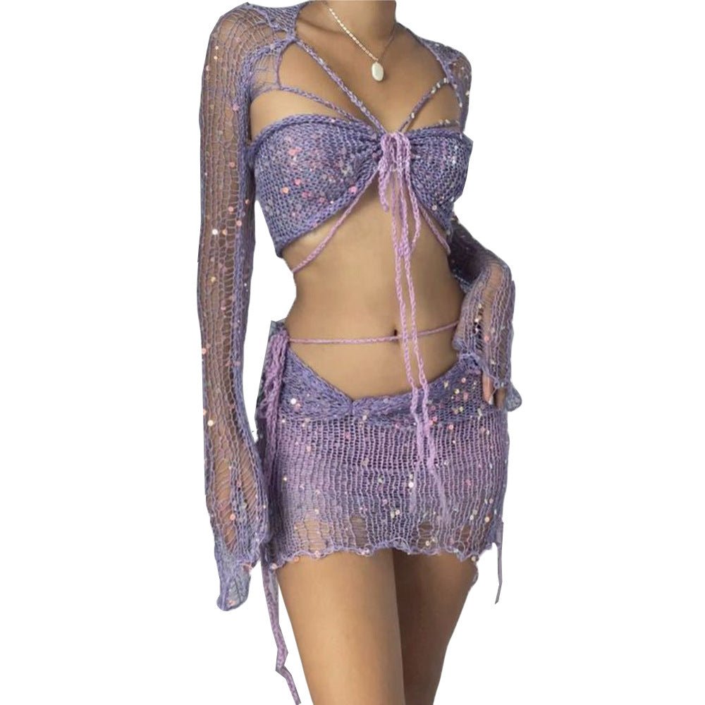 Chic Ensemble à Manches Longues et Jupe Courte pour Femmes - Marie Montel