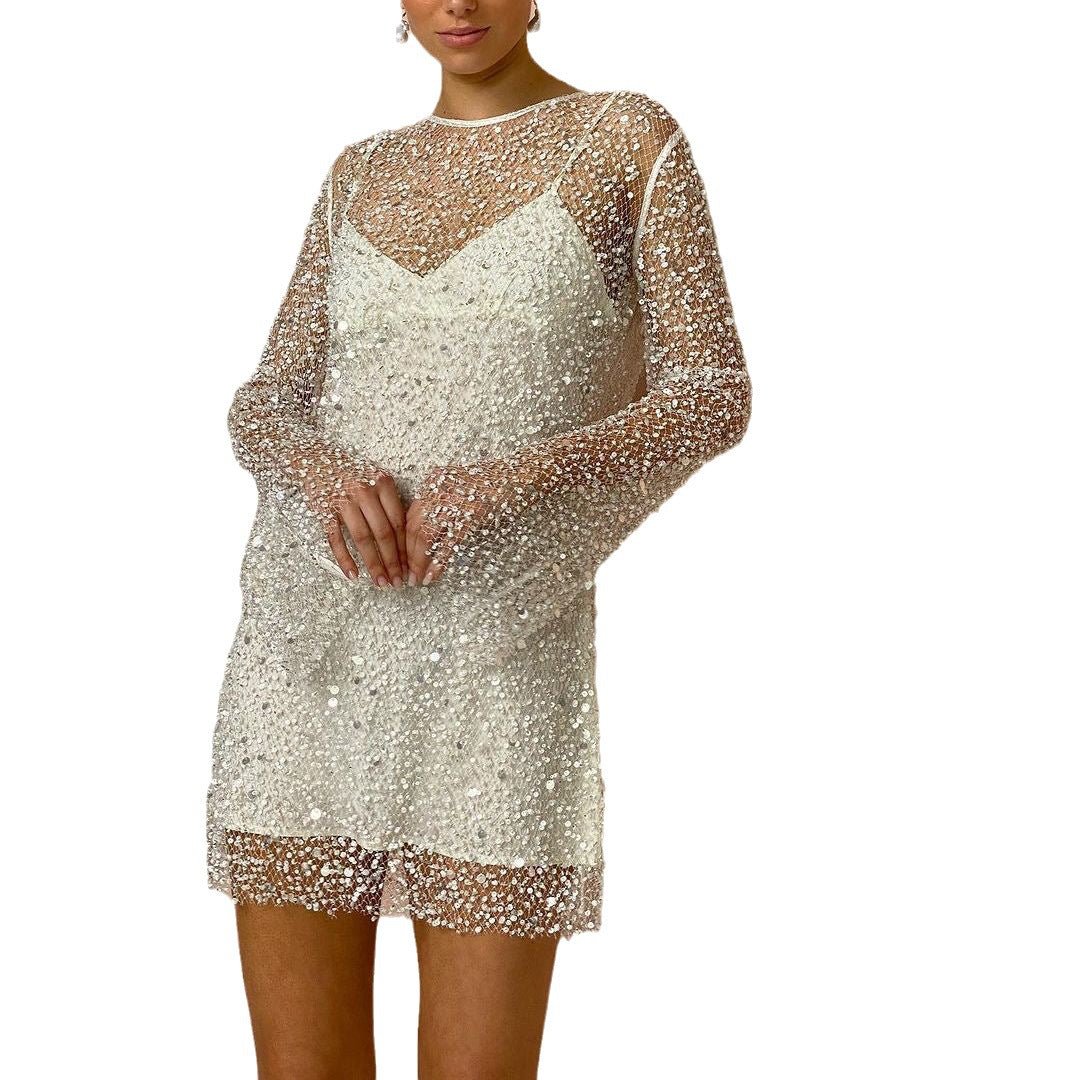 Chic Ensemble Deux Pièces en Maille Transparente pour Femmes - Marie Montel