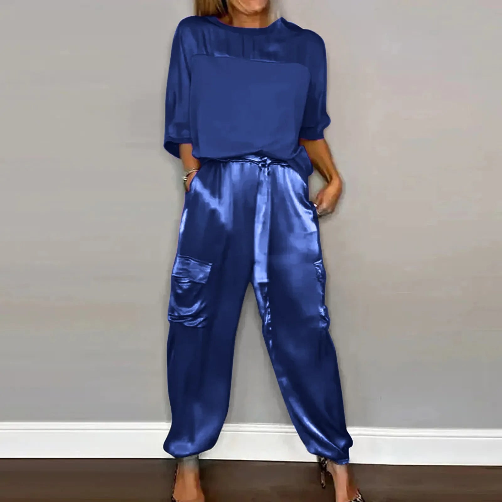 Chic Ensemble Satiné à Manches Courtes pour Femmes - Marie Montel