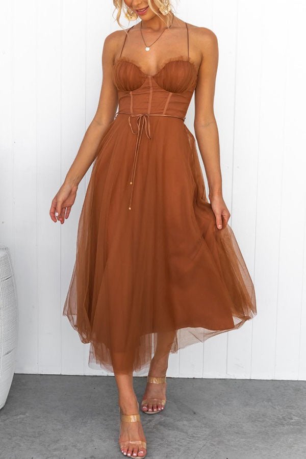 Chic Maxikleid à Bretelles pour Femmes - Marie Montel
