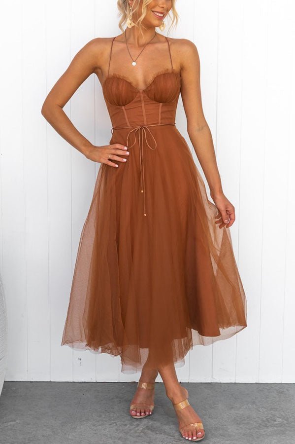 Chic Maxikleid à Bretelles pour Femmes - Marie Montel