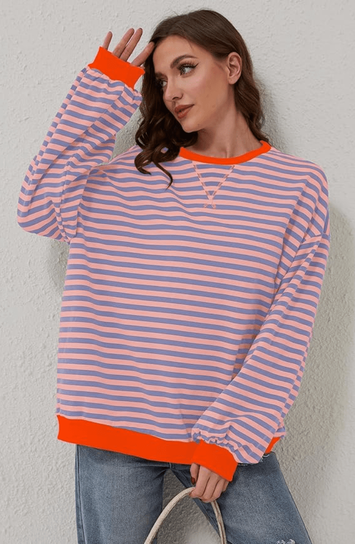 Chic Pull Oversize à Rayures pour Femmes - Marie Montel