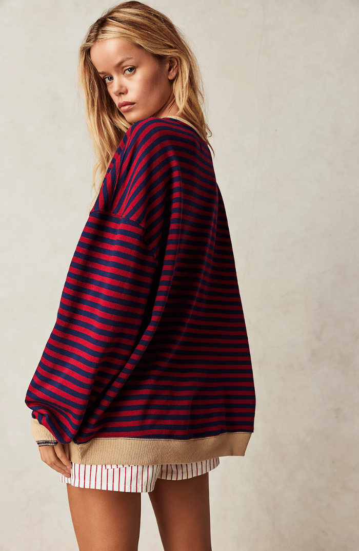 Chic Pull Oversize à Rayures pour Femmes - Marie Montel