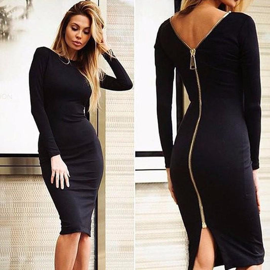 Chic Robe Crayon à Manches Longues pour Femmes - Marie Montel