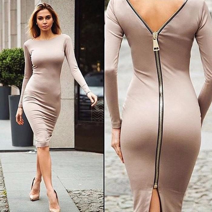 Chic Robe Crayon à Manches Longues pour Femmes - Marie Montel
