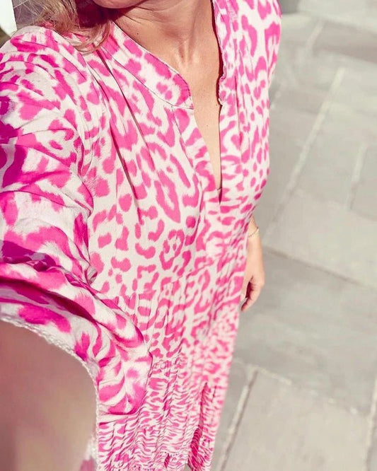 Chic Robe d'Été à Imprimé Léopard pour Femmes - Marie Montel