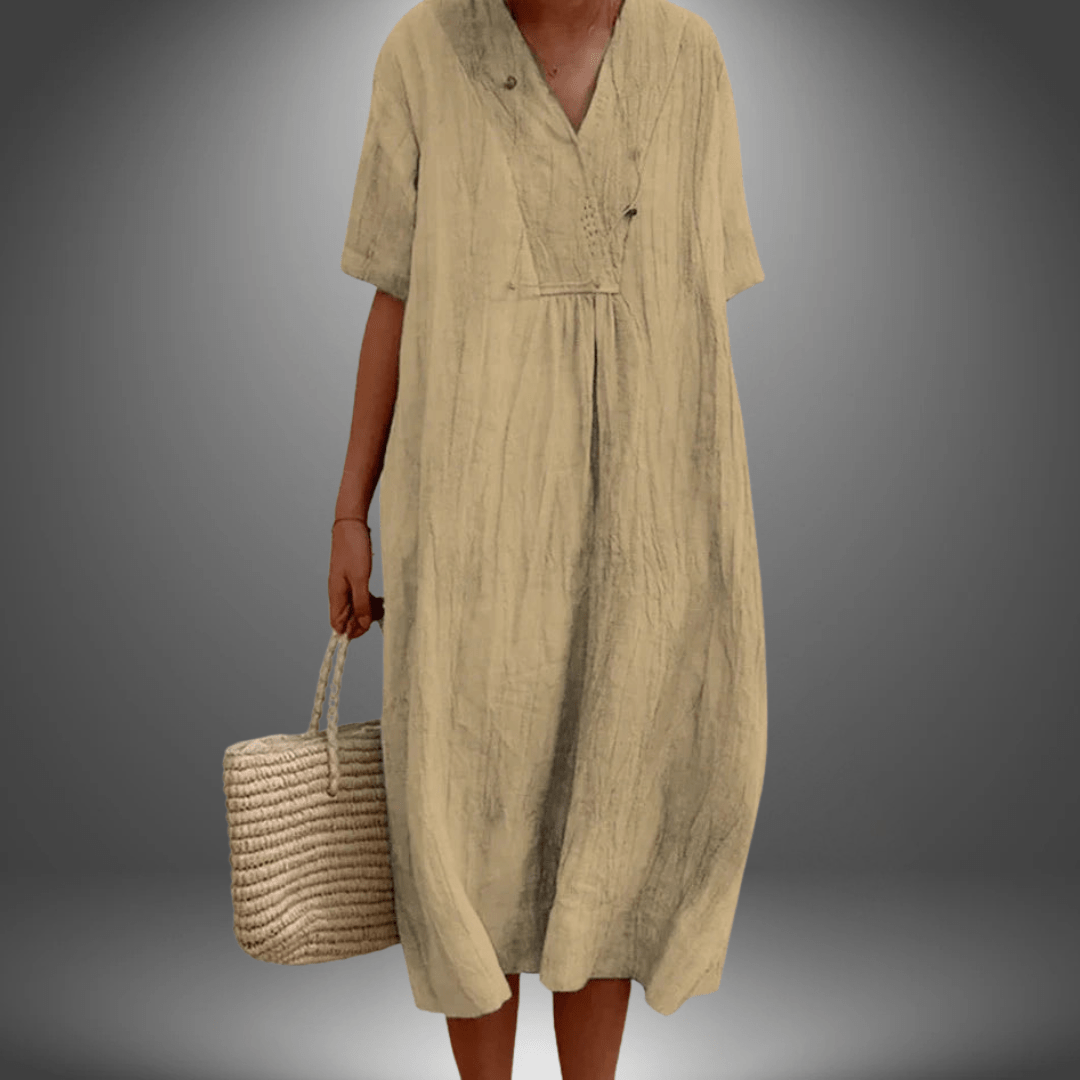 Chic Robe Longue à Décolleté en V pour Femmes - Marie Montel