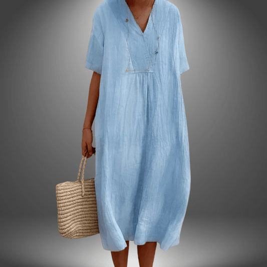 Chic Robe Longue à Décolleté en V pour Femmes - Marie Montel