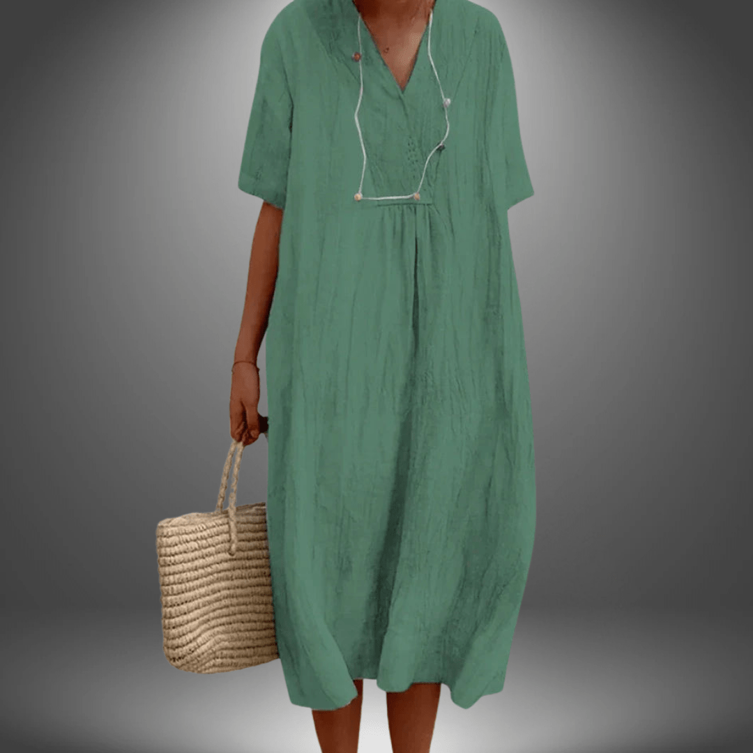 Chic Robe Longue à Décolleté en V pour Femmes - Marie Montel