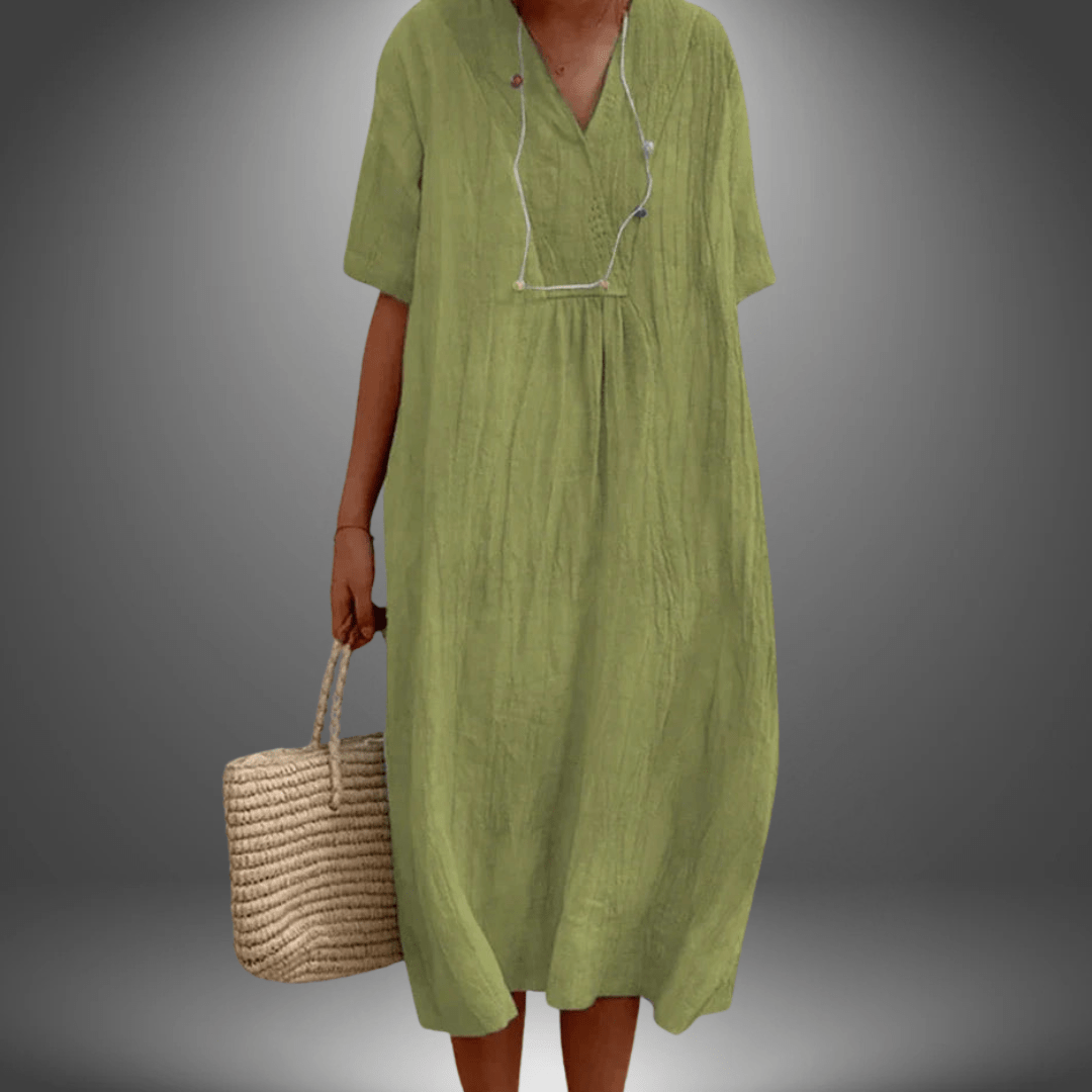 Chic Robe Longue à Décolleté en V pour Femmes - Marie Montel