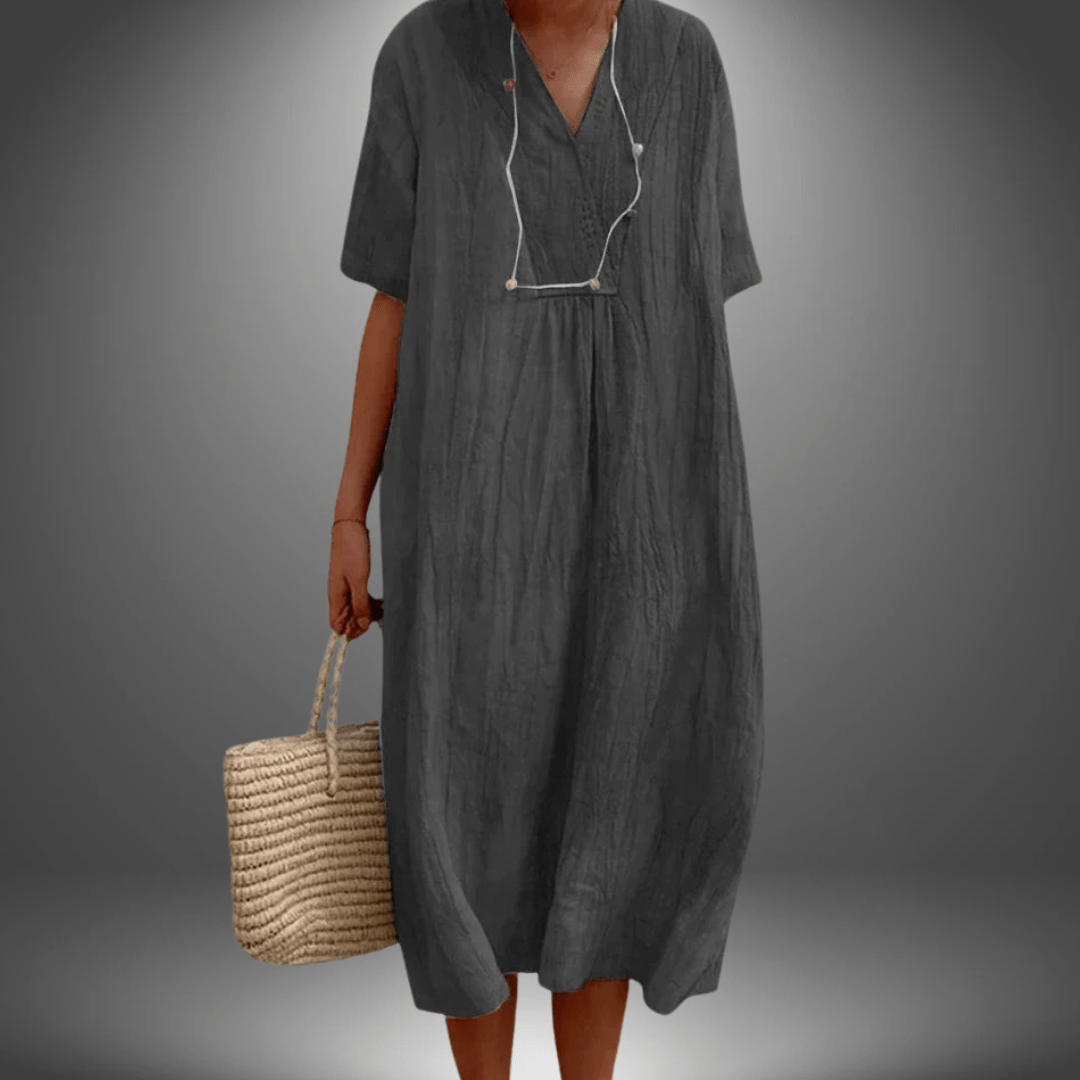 Chic Robe Longue à Décolleté en V pour Femmes - Marie Montel