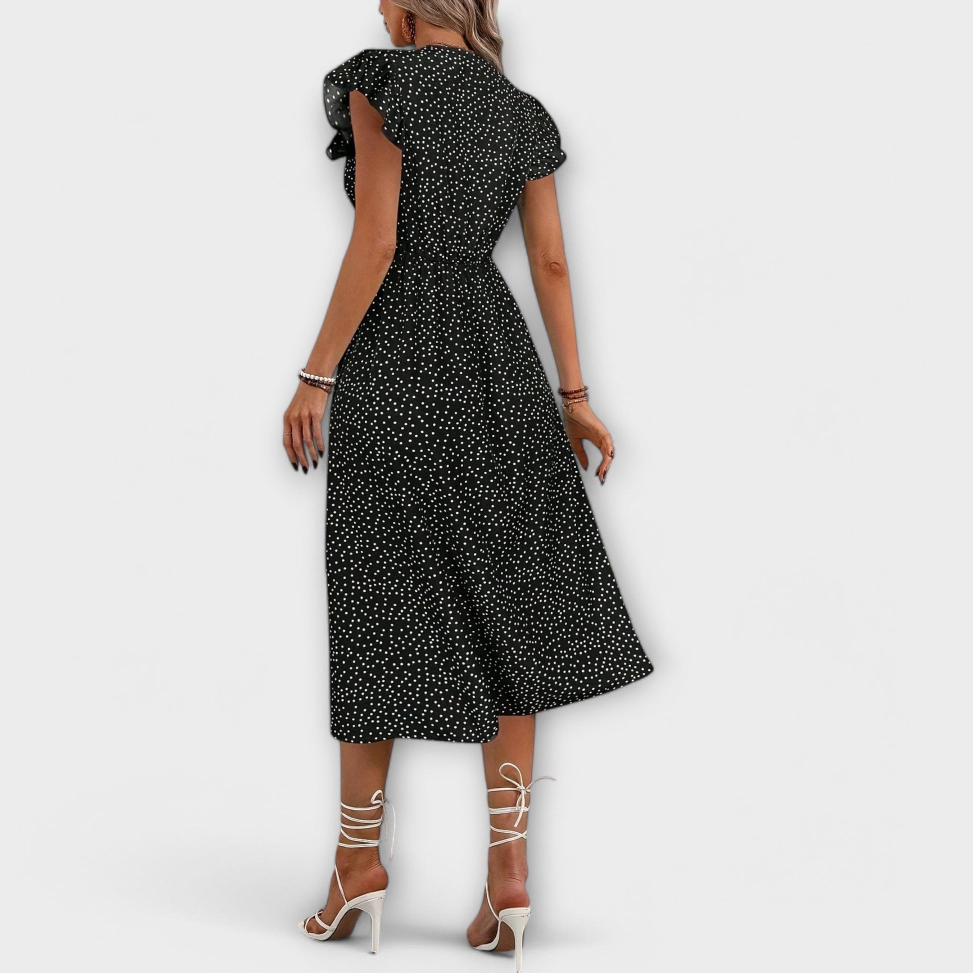 Chic Robe Midi à Pois pour Femmes - Marie Montel
