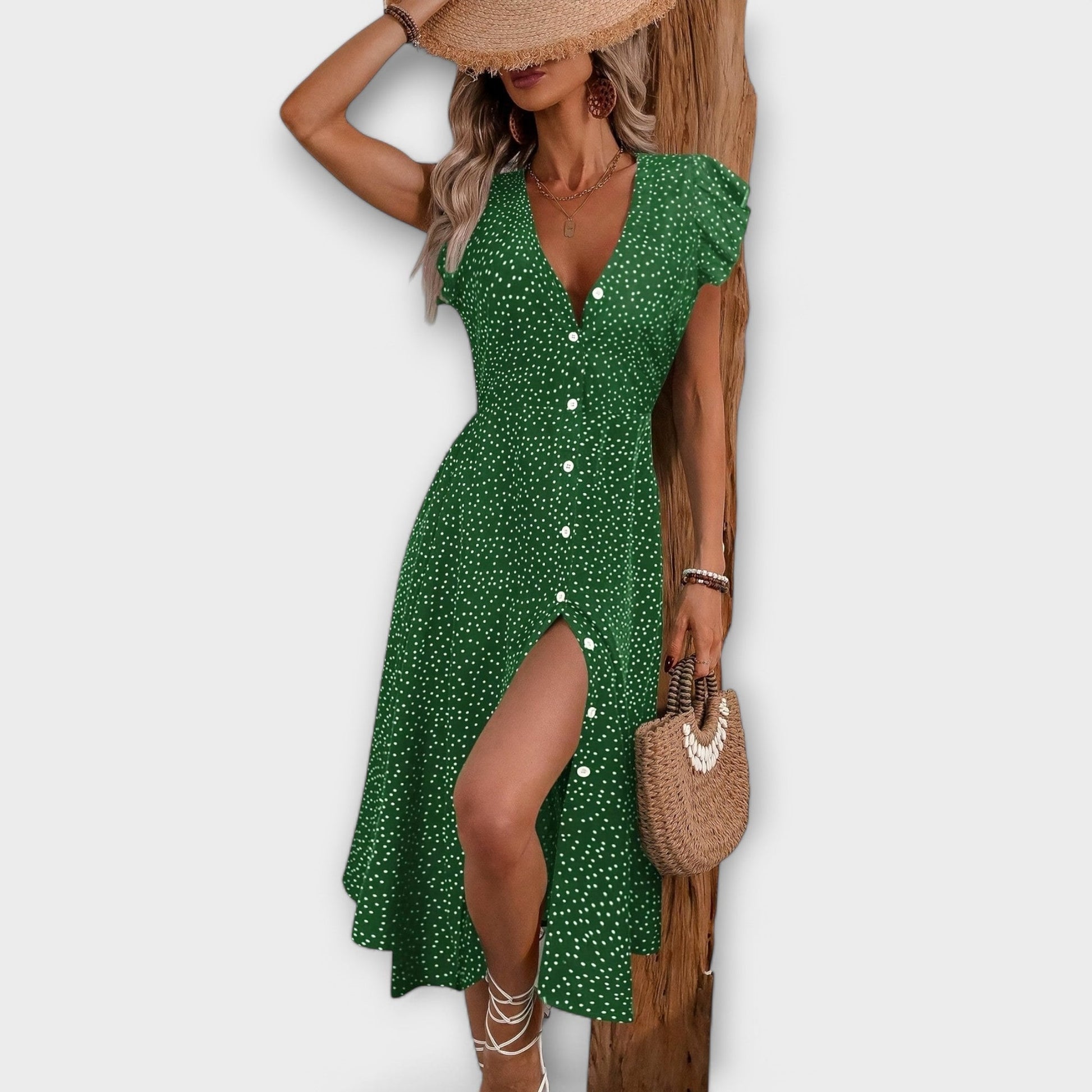 Chic Robe Midi à Pois pour Femmes - Marie Montel