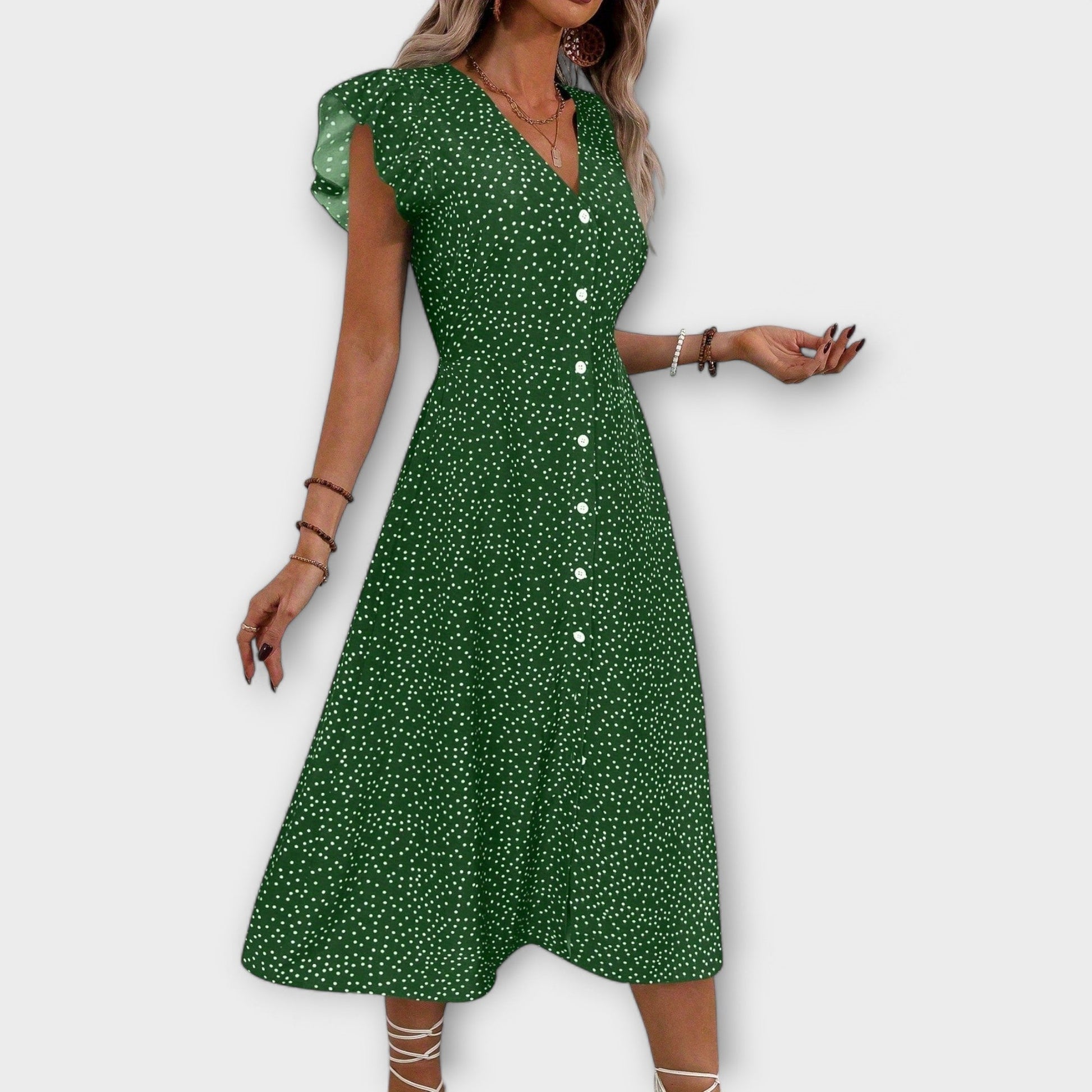 Chic Robe Midi à Pois pour Femmes - Marie Montel