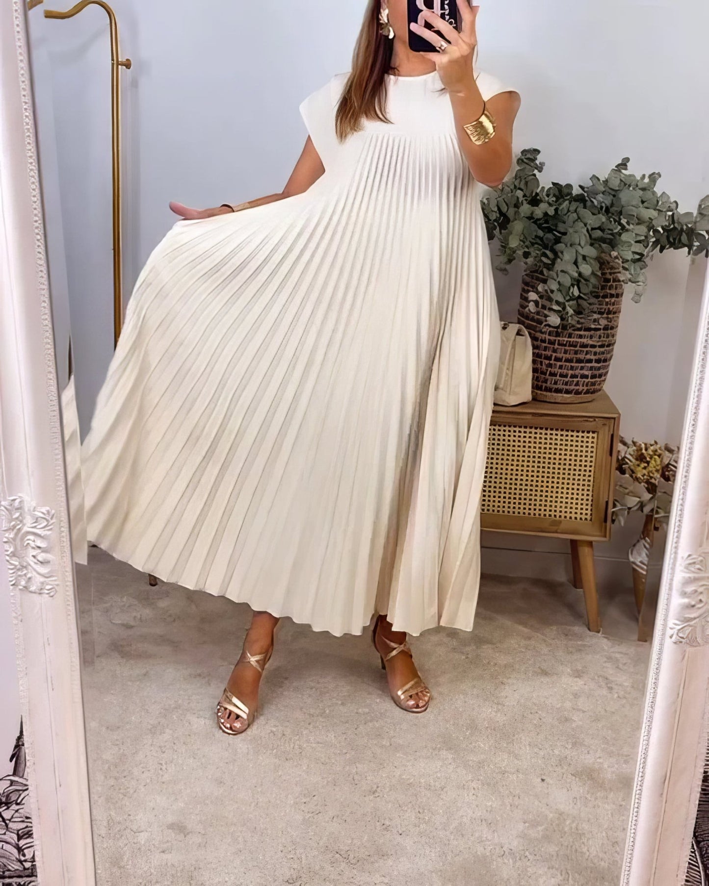 Chic Robe Plissée Sans Manches pour Femmes - Marie Montel