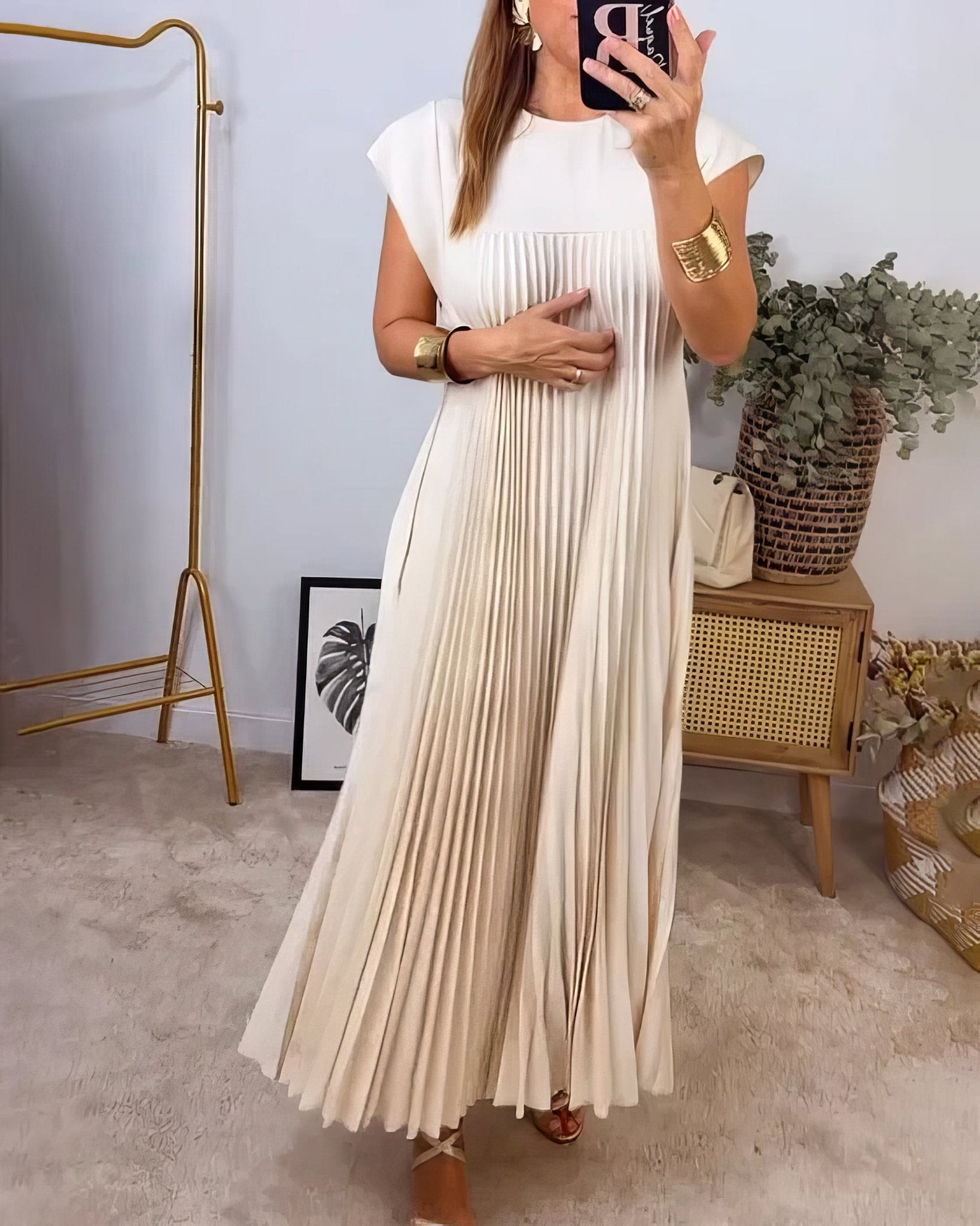 Chic Robe Plissée Sans Manches pour Femmes - Marie Montel