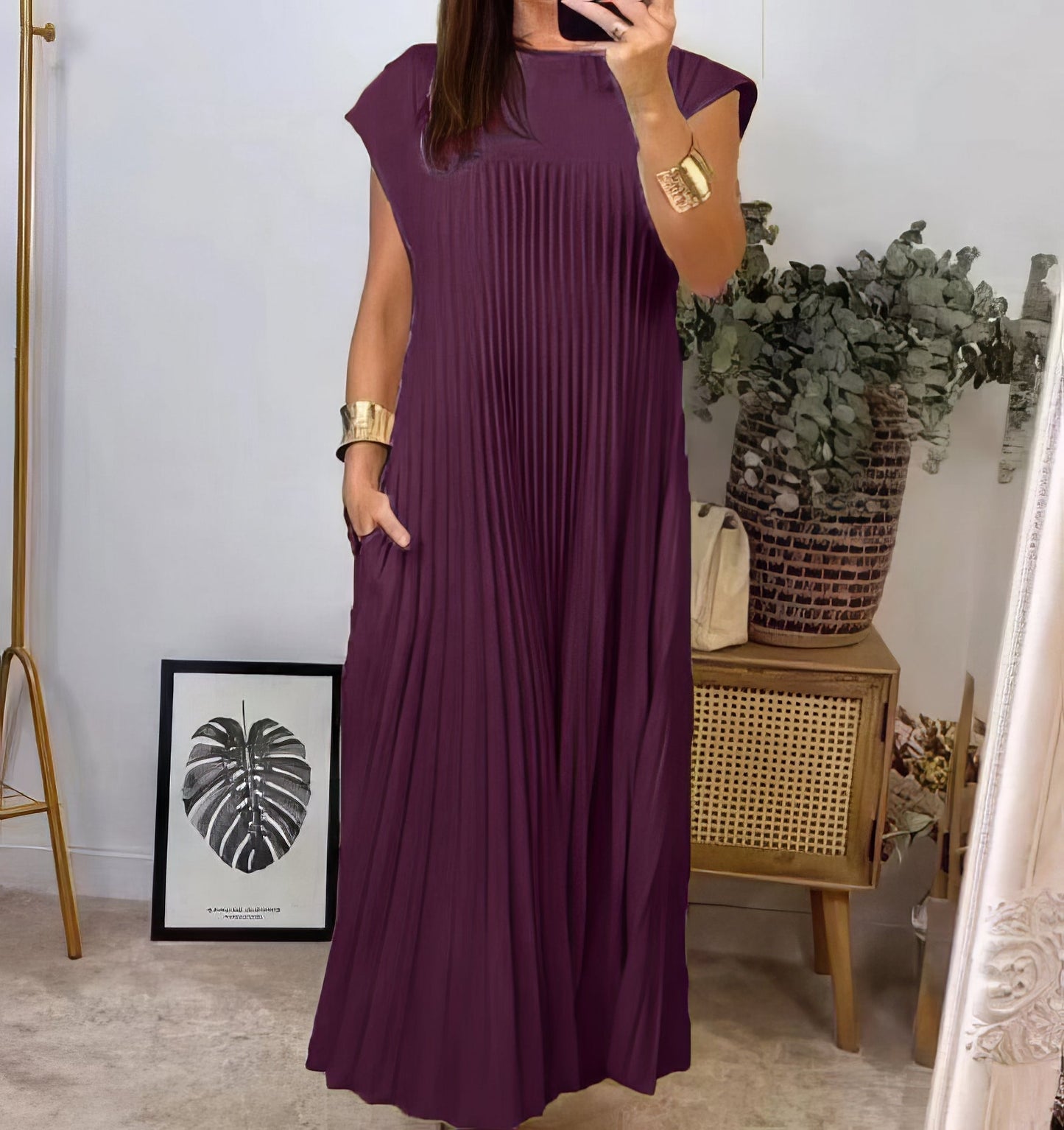 Chic Robe Plissée Sans Manches pour Femmes - Marie Montel