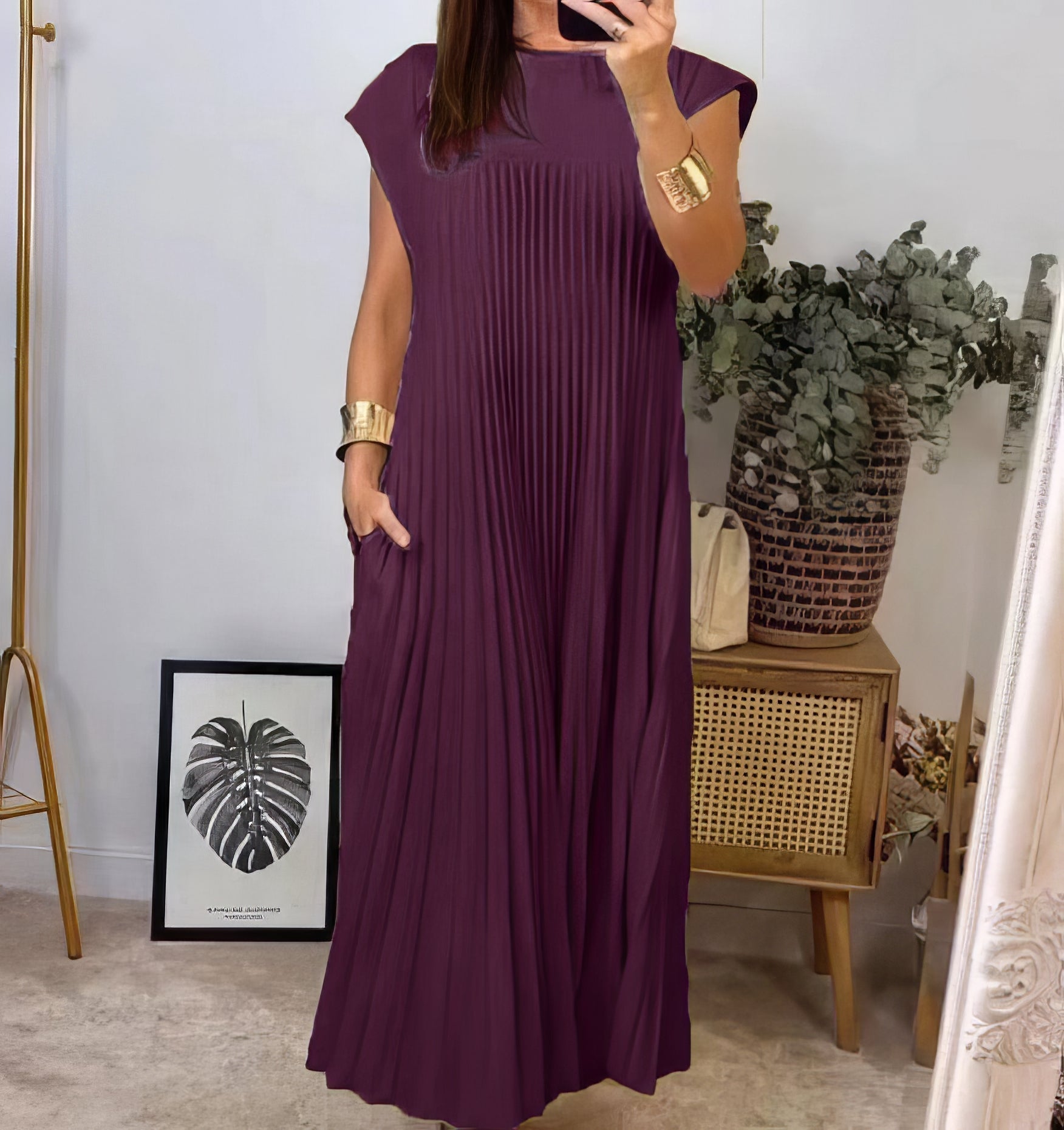Chic Robe Plissée Sans Manches pour Femmes - Marie Montel