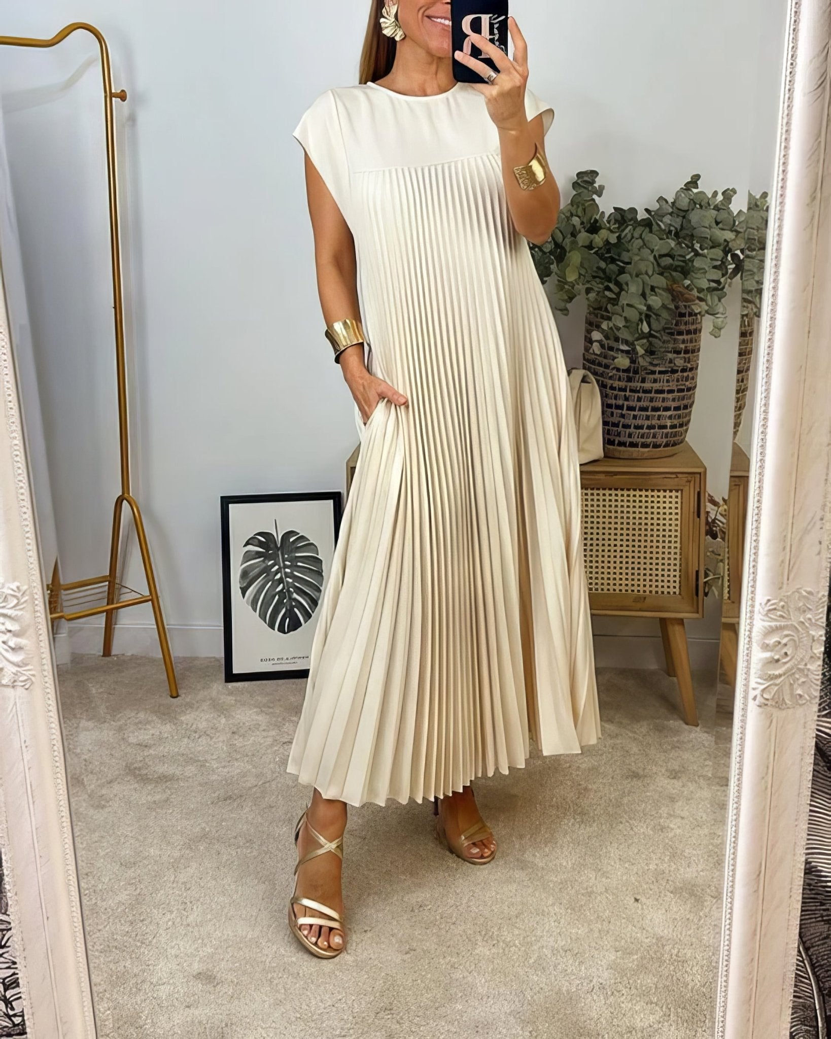 Chic Robe Plissée Sans Manches pour Femmes - Marie Montel