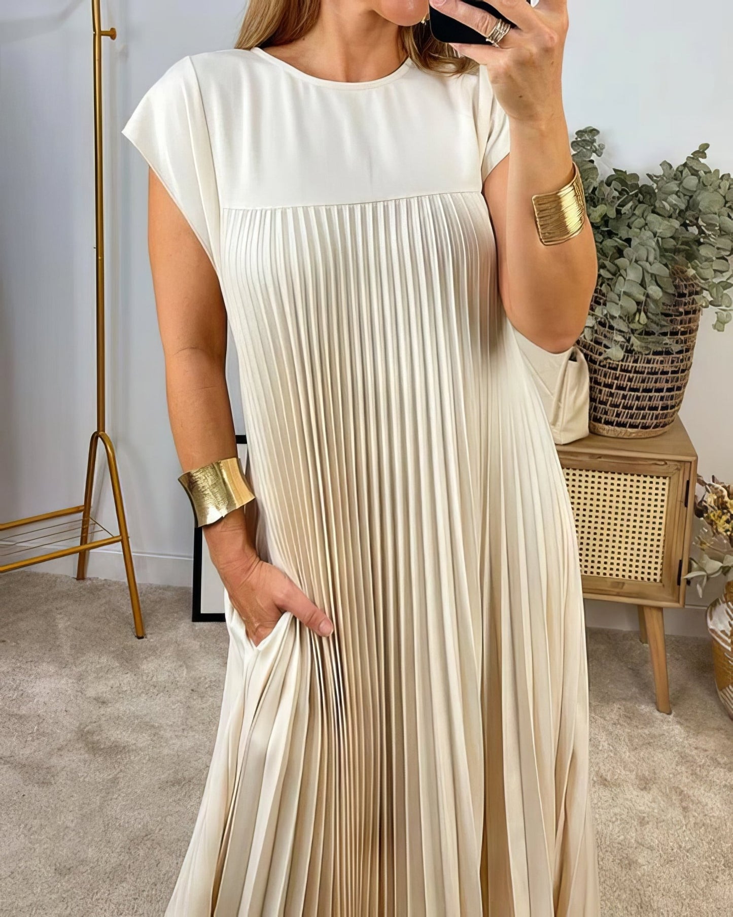 Chic Robe Plissée Sans Manches pour Femmes - Marie Montel