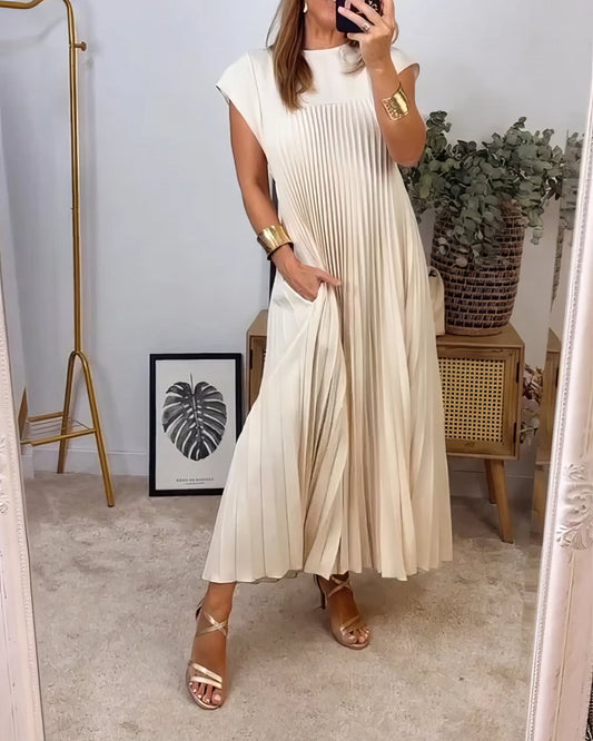 Chic Robe Plissée Sans Manches pour Femmes - Marie Montel