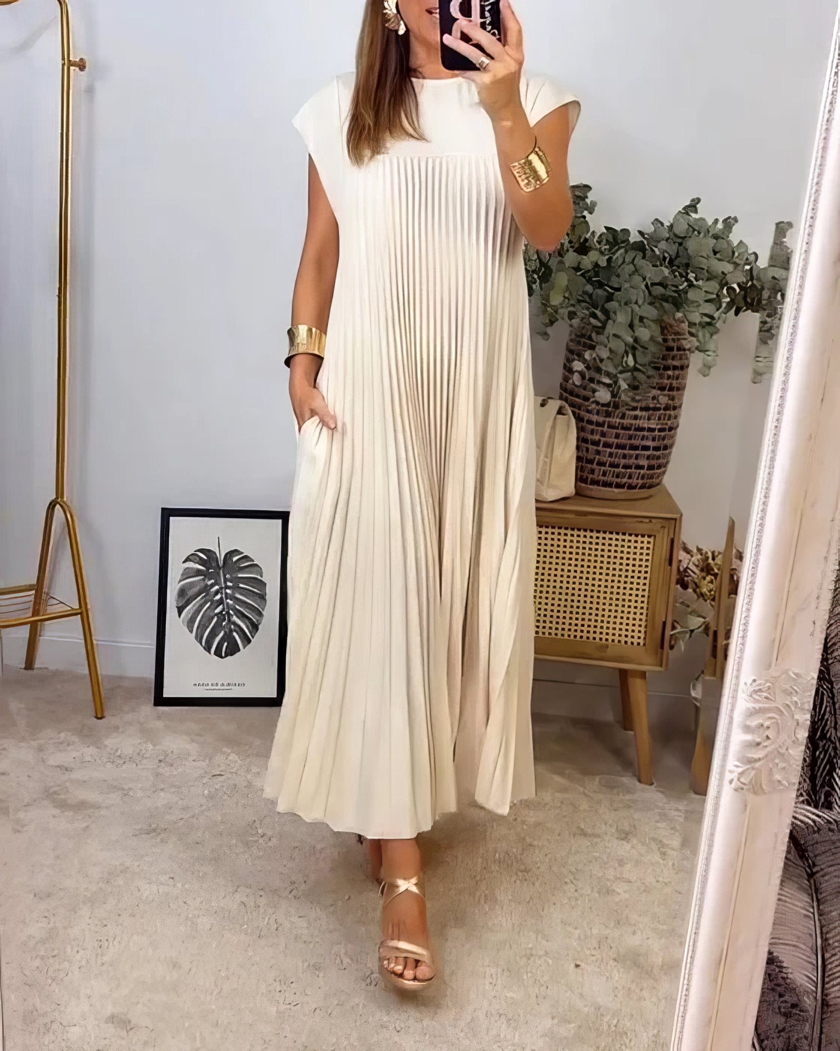 Chic Robe Plissée Sans Manches pour Femmes - Marie Montel