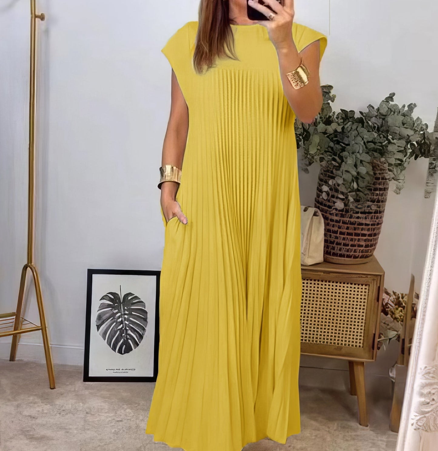 Chic Robe Plissée Sans Manches pour Femmes - Marie Montel