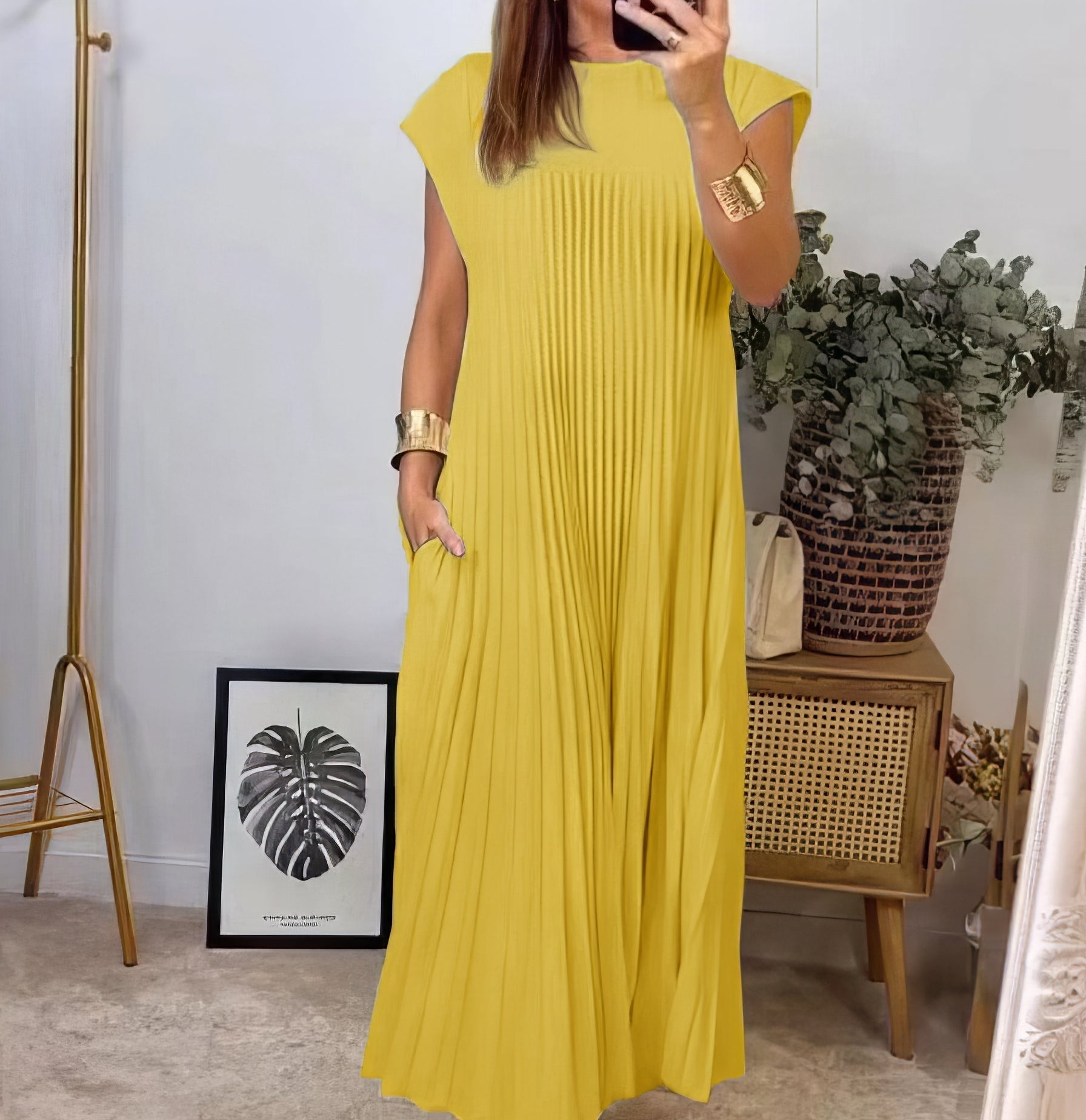Chic Robe Plissée Sans Manches pour Femmes - Marie Montel
