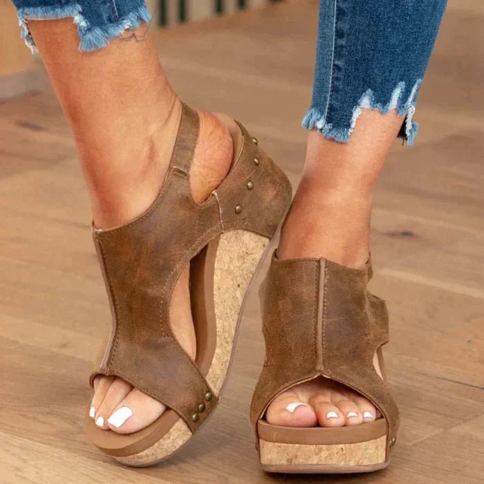 Chic Sandales à Talons Compensés pour Femmes - Marie Montel