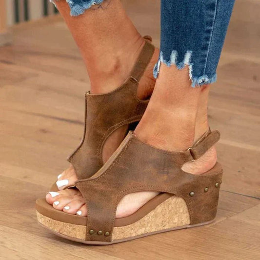 Chic Sandales à Talons Compensés pour Femmes - Marie Montel