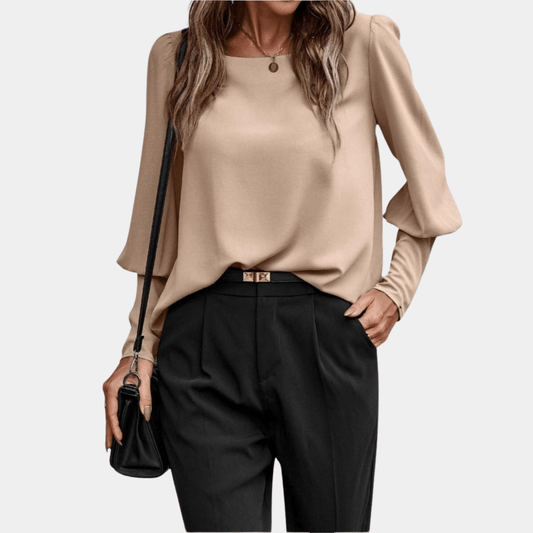 Chic T-shirt à Manches Longues avec Bouton pour Femmes - Marie Montel
