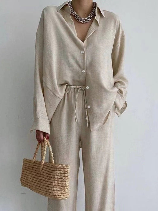 Costume d'Été en Lin Élégant pour Femmes - Marie Montel