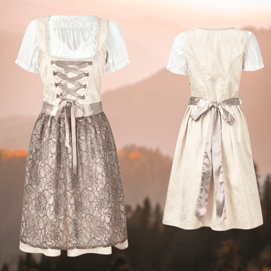 Dirndl Élégant en Beige/Cremé pour Femmes - Marie Montel